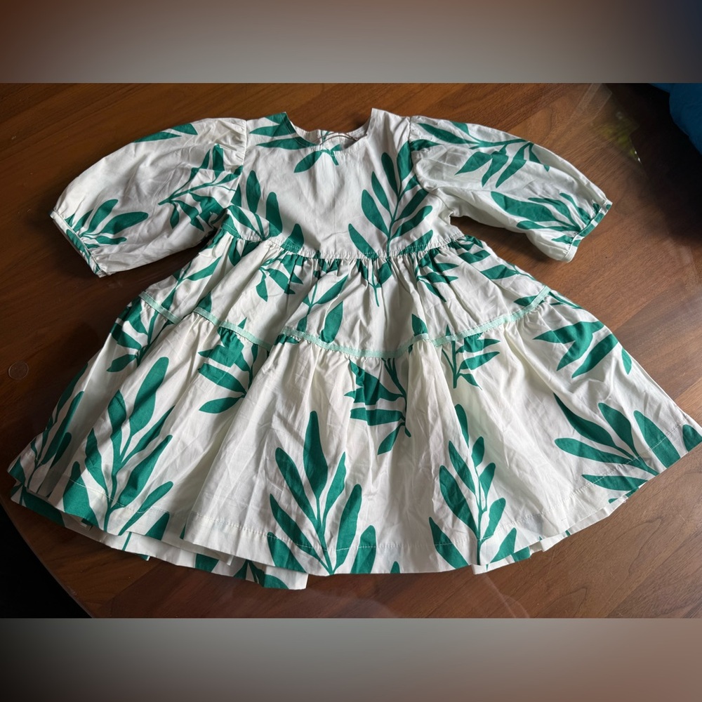 Pink chicken Maribelle dress jungle leaf 2Y nwt